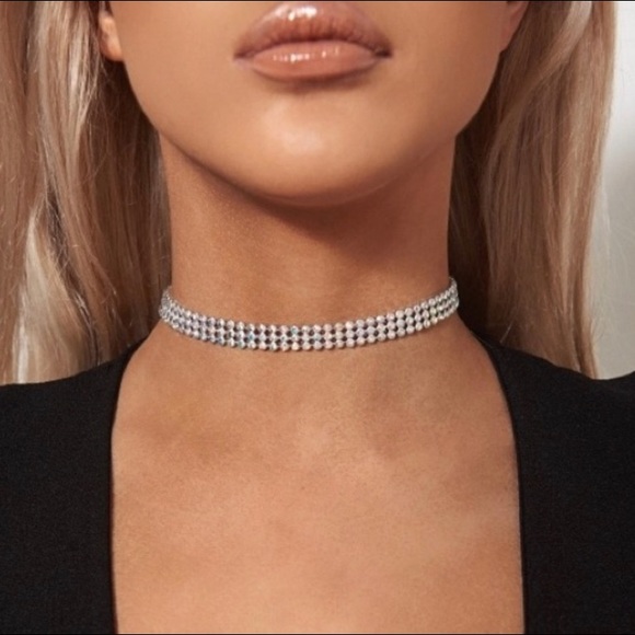 Silver Rhinestone Choker - Picture 3 of 3